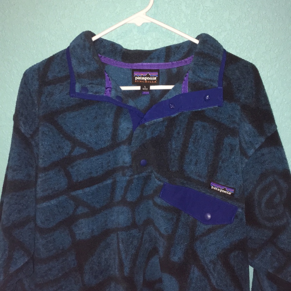 RARE VINTAGE PATAGONIA SYNCHILLA SNAP T BLUE